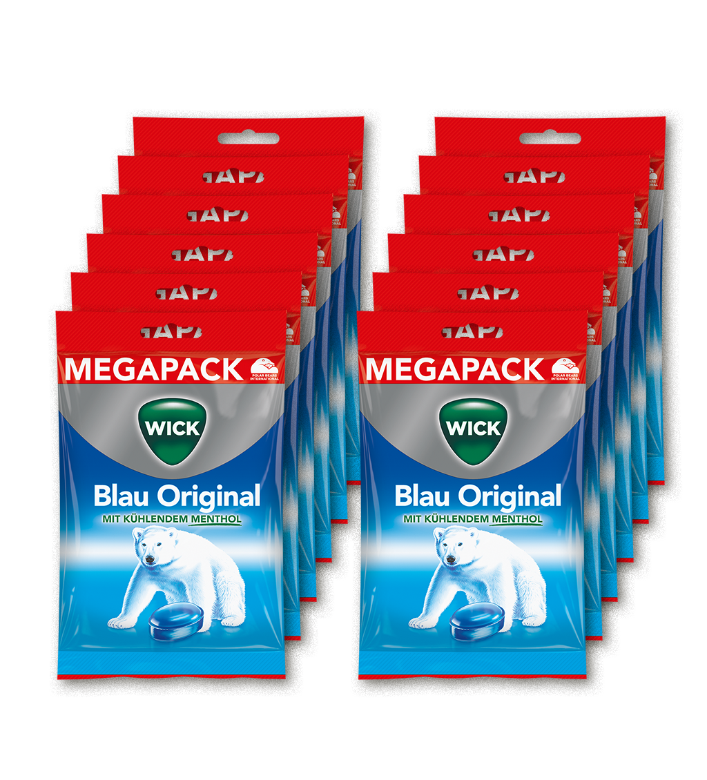 WICK Blau mit Zucker Megapack Karton